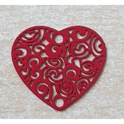 Metall Anhänger Herz rot