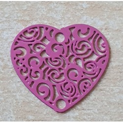 Metall Anhänger Herz pink