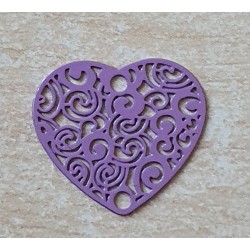 Metall Anhänger Herz lila