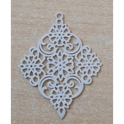 Metall Anhänger Rhombus weiss