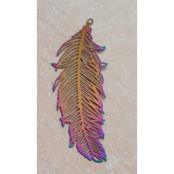 Metall Anhänger Feder bunt