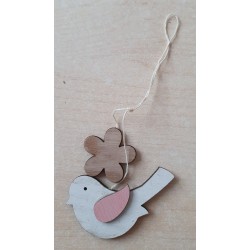 Holz Hänger Vogel weiss