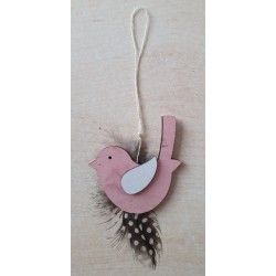 Holz Hänger Vogel rosa