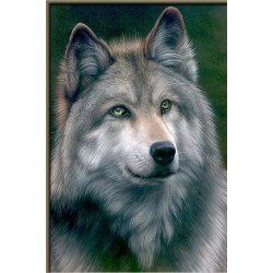 3D Diamant Pixel Bild Wolf