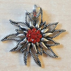 Edelweiss Anhänger rot