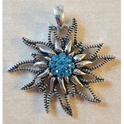 Edelweiss Anhänger türkis