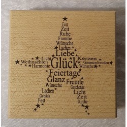Holz Stempel Stern mit Wörter