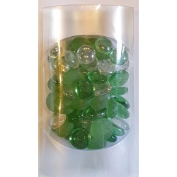 Glasnuggets grün/transparent