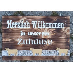 Schild Willkommen....