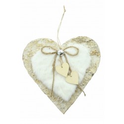 Herz Birkenrinde mit Kunstfell