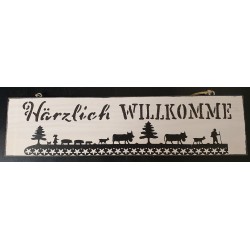 Schild Härzlich Willkomme