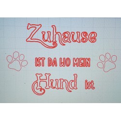 Schablone Zuhause/Hund