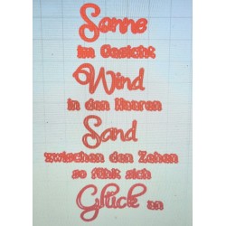 Schablone Sonne, Wind, Sand