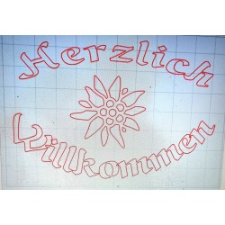 Schablone Herzlich Willkommen