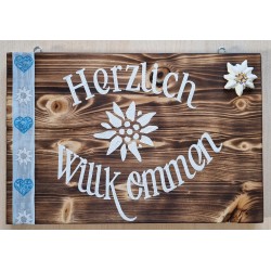 Schild Herzlich Willkommen
