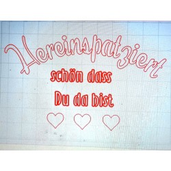 Schablone Hereinspatziert