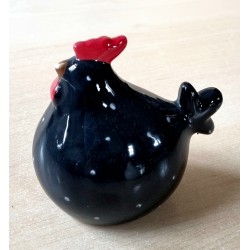 Hahn Keramik schwarz/gepunktet