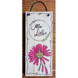 Mini Schild Alles Liebe/Blume