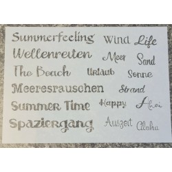 Schablone diverse Wörter