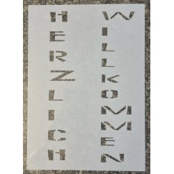 Schablone Herzlich Willkommen