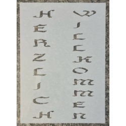 Schablone Herzlich Willkommen