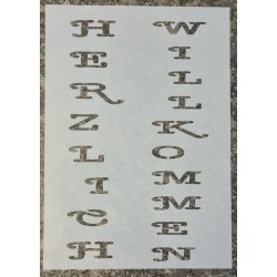 Schablone Herzlich Willkommen