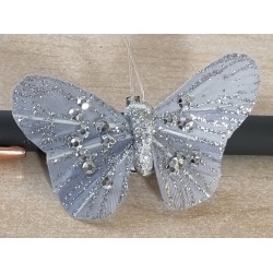 Schmetterling mit Clip silber