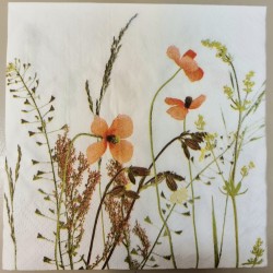 Serviette Blumenwiese orange