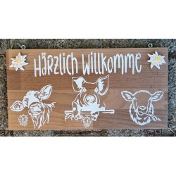Schild Härzlich Willkomme
