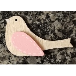 Holz Vogel natur/rosa