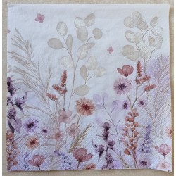 Serviette Blumen lila