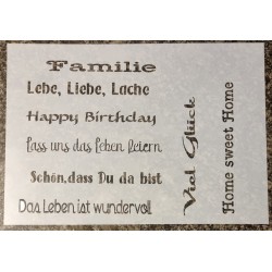 Schablone Diverse Wörter...