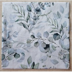 Serviette Blätter salbeifarbig