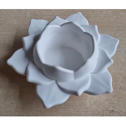 Beton Teelicht Blume weiss