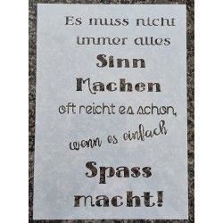 Schablone Es muss nicht...