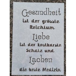 Schablone Gesundheit ist...