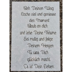 Schablone Geh Deinen Weg