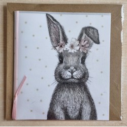 Kaninchen/Blumen grau