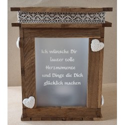 Klötzchen Laterne Holz Ich...