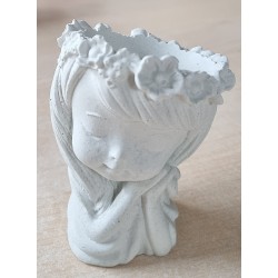 Beton Blumenmädchen weiss...