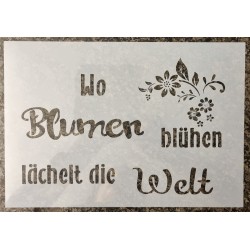 Schablone "Wo Blumen...