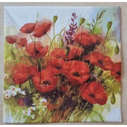 Serviette Mohnblumen Feld