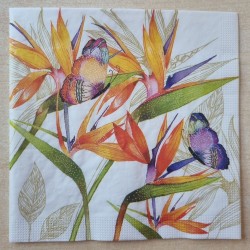 Serviette exotische Blumen