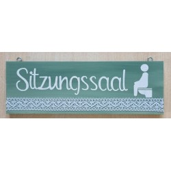 Schild Sitzungssaal seegrün