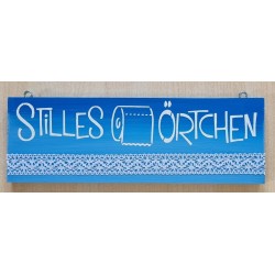Schild Stilles Örtchen blau