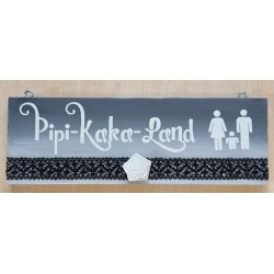 Schild Pipi-Kaka-Land grau