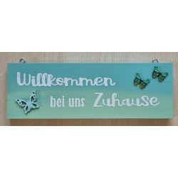 Schild Willkommen bei uns...