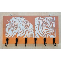 Schlüsselbrett Zebras orange