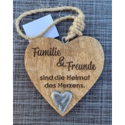 Holz Herz natur  " Familie...