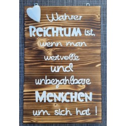 Schild geflammt  " Wahrer...